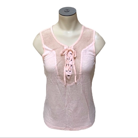 𝅺sanctuary Pink Mesh Tie Tank Top Size XS - Picture 1 of 13